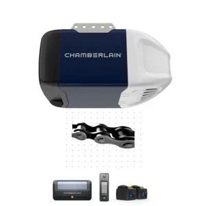 1/2 HP Garage Door Opener Heavy Duty Chain Drive Chamberlain Remote Wall - Picture 1 of 12
