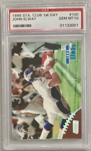 1998 Stadium Club 1st Day #100 John Elway PSA 10 55/200 POP 2 Broncos - Picture 1 of 2