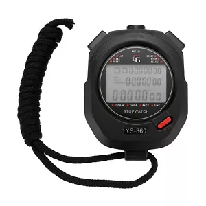 Professional Sport Stopwatch Timer 60 Lap Memory 0.01 Second Timing Black - Picture 1 of 7