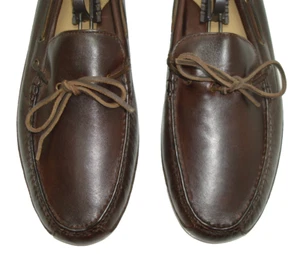 Sz 12 M COLE HAAN Men's Shoes Loafers Driving Moccasins Brown Leather LITE WEAR! - Picture 1 of 17