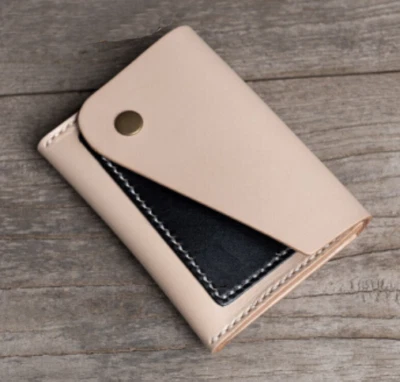 Hombres Mujeres Cartera Monedero Cuero Vaca Tarjetero Bolsa Blanco Negro 748 Foto 1 de 4