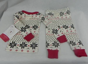 BURT'S BEES 0-3M Infant Pajamas Set 2 Piece PJs Organic Cotton Family Jammies - Picture 1 of 6