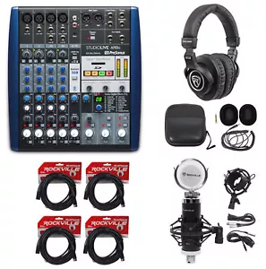 PRESONUS StudioLive AR8 8-Ch USB Live Sound/Studio Mixer+Headphones+Mic+Cables - Picture 1 of 9