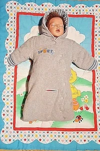 Child of Mine Carter's Gray Carseat Snowsuit Bunting Pram Size 3-6 Months - Picture 1 of 7