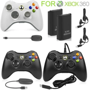 Controlador con cable/inalámbrico Gamepad para Microsoft XBOX 360/360 Delgado PC WIN 7 8 10 - Imagen 1 de 39