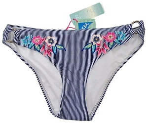 ACCESORIO Parte inferior de bikini de playa para mujer natación floral a rayas azul blanco Reino Unido 8 - Imagen 1 de 6