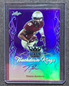 2017 Leaf Metal Draft Travis Rudolph Purple Refractor Auto 3/25 Florida State - Picture 1 of 2