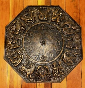 "Placa de pared vintage MCM zodiaco astrología cara reloj años 60 Dart Industries 16""" - Imagen 1 de 16