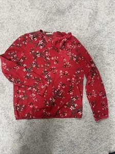 Orsay Bluse M In Rot Blümchen Muster Langarm - Bild 1 von 3