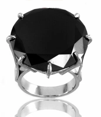 Beautiful 50 Ct. Round Black Diamond Big Ring In 925 Silver With Certificate - Image 1 of 3