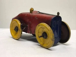 1930's Pressed Steel Wind Up Race Car - Picture 1 of 9