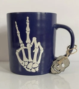Prima Design Halloween Purple Skeleton Peace Sign Mug-New - Picture 1 of 5
