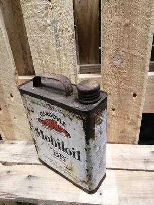 ancien bidon d'huile Gargoyle Mobiloil BB - Photo 1/3