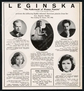 1941 Ethel Leginska Los Angeles piano estudiantes 5 fotos vintage comercio anuncio impreso - Imagen 1 de 7