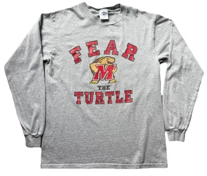 Camiseta De Colección Y2K Maryland Terrapins Talla S Fear The Turtle Camiseta Gris Manga Larga - Imagen 1 de 6