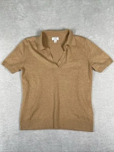 J.Crew With Cashmere Short Sleeve Johnny Collar Sweater Polo Women's XS Tan - Picture 1 of 8