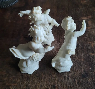 Juego de 3 adornos para pasteles Wilton querubín follando vintage Foto 1 de 4