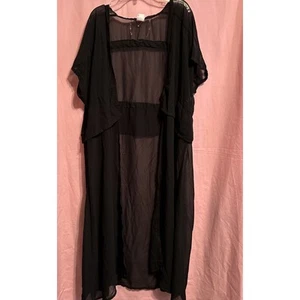 Cárdigan kimono transparente negro para mujer S-M 43 % poliéster reciclado ligero - Imagen 1 de 10