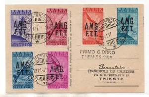 Trieste A - Posta Aerea Radio n. 7/12 su cartolina annullo FDC - Picture 1 of 1