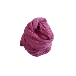 Sari Silk Ribbon super bulky yarn -Pearly Purple Sari Silk Ribbons - Silk Strips - Picture 1 of 5
