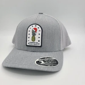 Travis Mathew Golf Hat Gray Snapback Baseball Cap Christmas Pineapple Santa - Picture 1 of 9