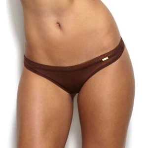 Sheer See Through Thong Panty New Lingerie Gossard Glossies Rich Brown 6276 - Picture 1 of 4