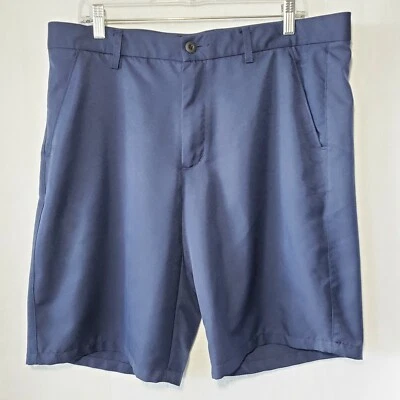 Pantalones Cortos de Golf Tek Gear Para Hombres 38 Azul Poliéster Sólido Elastizados Frente Plano Foto 1 de 4