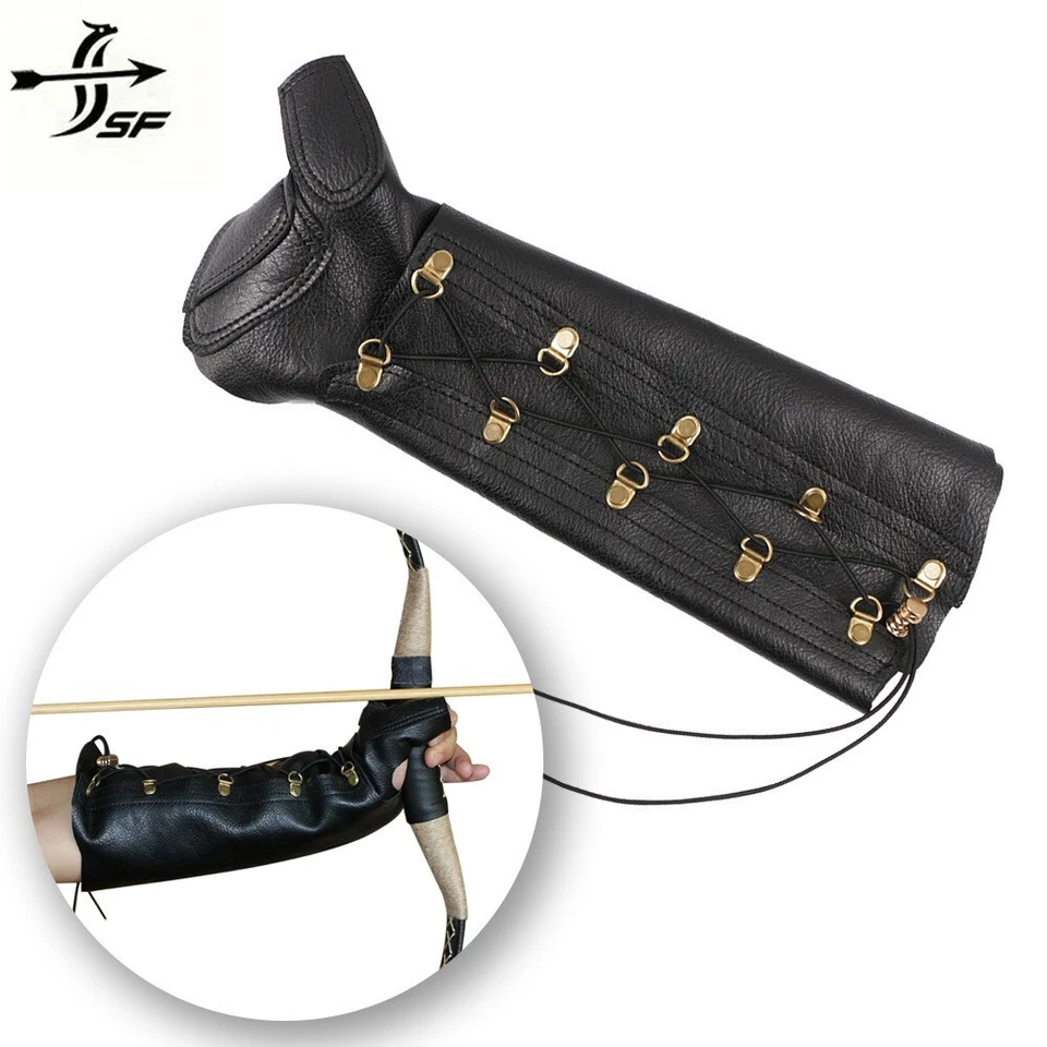 SF Archery Arm Guard Leather Hand Glove, Left Hand Protector Gear Shooting - Image 1 of 4