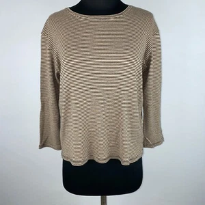 Evan-Picone T-Shirt Womens S Striped Long Sleeves NM - Foto 1 di 10
