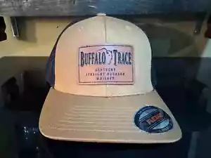 Custom Handmade Buffalo Trace Bourbon Whiskey Inspired - Khaki and Black Flexfit - Bild 1 von 5