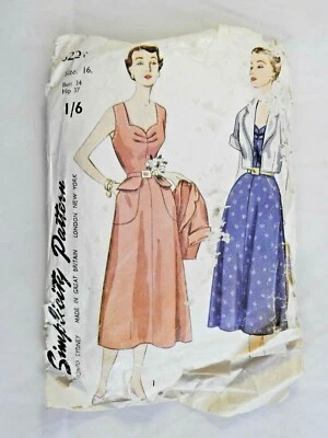 Simplicity vintage sewing pattern 3224  1950s  Dress Bust 34" complete - Image 1 of 2