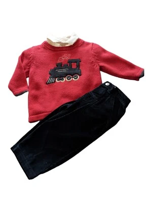 Suéter Tren Rojo OshKosh Niños Talla 12M Algodón Navidad y Cordones Negros Carter's Foto 1 de 4