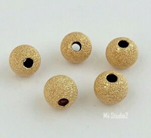 5 pièces 7 mm 14 carats or jaune rempli poussière d'étoile étincelante étoile ronde espaceur de perles de poussière S17g