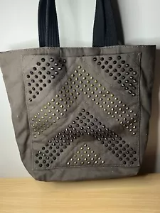 Country Road Dark Green Canvas Shopper/Tote With Front Pocket And Studs Large - Picture 1 of 9