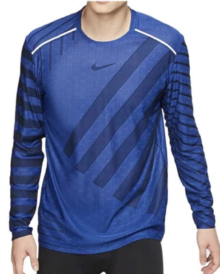 Nike Men’s Tecknit Long Sleeve Running Top  (Blue) -  LARGE - BV5392 011 - Image 1 of 4