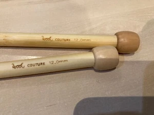 A Pair of Wool Couture wooden knitting needles - 23cm x 12.0mm - Picture 1 of 4