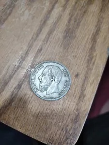 1873 Belgium 5 Franc Silver Coin - Picture 1 of 12