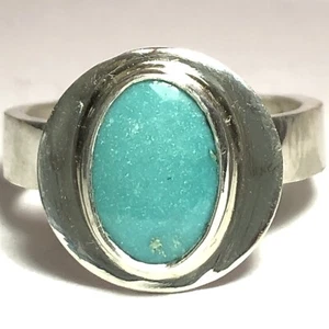 25 Ct TW Natural Kingman Turquoise Handmade Jewelry Gemstone Sterling Ring USA - Picture 1 of 7