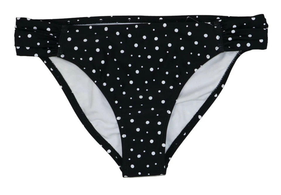 California Waves Juniors Space Dots lengüeta lateral traje de baño parte inferior de bikini S nuevo con etiquetas negro Foto 1 de 1