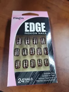 FING'RS EDGE Fashion Nails Glue/Stick-On Manicure 24 Nails K1 - Picture 1 of 1