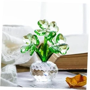 QFkris Crystal Flower Dreams Four-Leaf Clover Figurine Collectibles Crystal - Picture 1 of 7