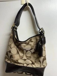 Coach Legacy Signature Logo Duffle Hobo Leather 21149 GUC $298 OG Price 🔥 - Picture 1 of 24