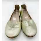 ELE oxfords shoes in gold leather ballet flats size 39 US 9 handmade
