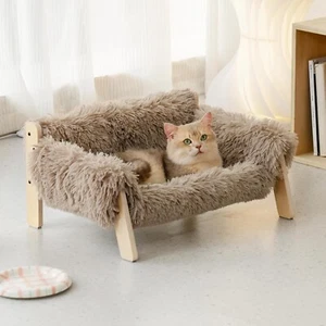 Mewoofun Sturdy Wooden Leg Cat Sofa Bed Soft Couch with Removable Cover Indoor - Picture 1 of 6