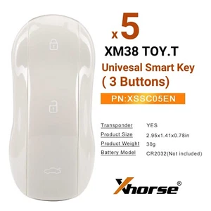 5x Xhorse XSSC05EN XM38 TOY.T Univesal Smart Key Supercar Style 3 Button for MAX - Picture 1 of 8
