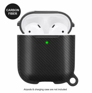 Apple Airpods 1 & 2 Wireless Charging Case Cover. Full Protection, Carbon Black - Picture 1 of 6