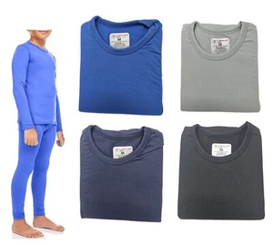 Boys Thermals Pants Shirt Set, Microfiber Long John Underwear Kids Base Layer - Picture 1 of 9