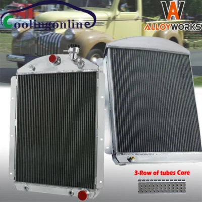 3 Rows Radiator Fit 1941-1946 Chevrolet Pickup Truck GMC AK Series V8 DPI4146CH Foto 1 de 4