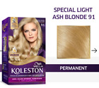 Wella Koleston Kit Permanent Hair Color Cream Special Light Ash Blonde 91