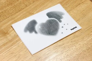 Pegatina Térmica Corazón Cupido B/N 4"x6" - Lindas Alas de Ángel - Playa Pongo - Imagen 1 de 3